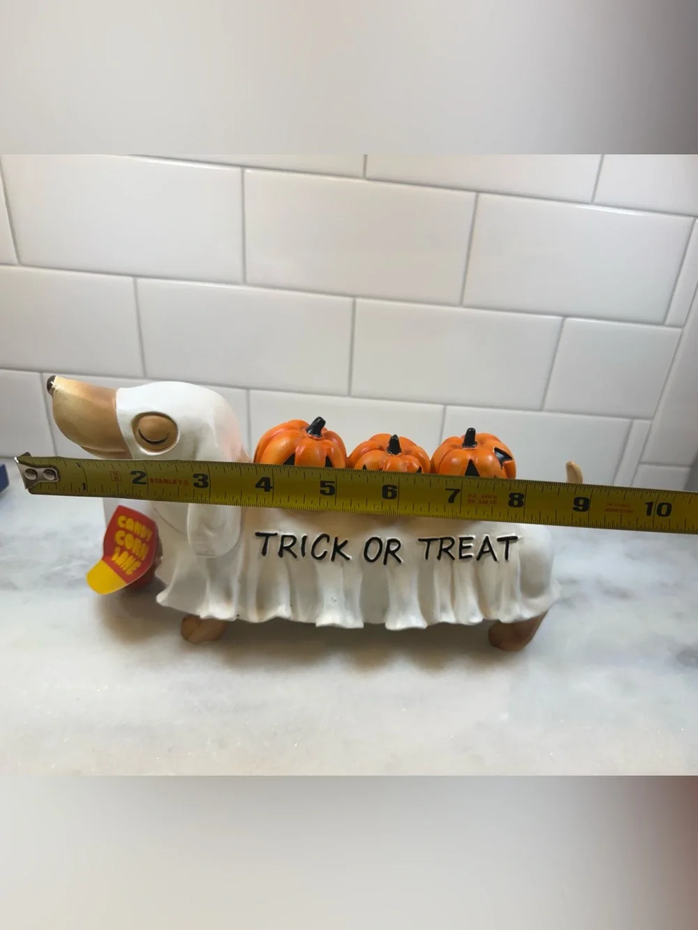 Ghost Dog Halloween Decor – Trick or Treat Dachshund with Jack-O’-Lanterns NWT